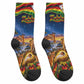 Zimbabwe Christmas Holy Family Crew Socks African Safari Wildlife Savanna Sunset Baby Jesus