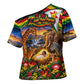 Zimbabwe Christmas Holy Family Cross Shoulder Shirt African Safari Wildlife Savanna Sunset Baby Jesus