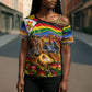 Zimbabwe Christmas Holy Family Cross Shoulder Shirt African Safari Wildlife Savanna Sunset Baby Jesus