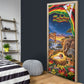 Zimbabwe Christmas Holy Family Door Cover African Safari Wildlife Savanna Sunset Baby Jesus
