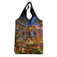 Zimbabwe Christmas Holy Family Grocery Bag African Safari Wildlife Savanna Sunset Baby Jesus