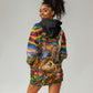 Zimbabwe Christmas Holy Family Hoodie Dress African Safari Wildlife Savanna Sunset Baby Jesus