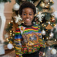 Zimbabwe Christmas Holy Family Kid Ugly Christmas Sweater African Safari Wildlife Savanna Sunset Baby Jesus