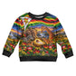 Zimbabwe Christmas Holy Family Kid Ugly Christmas Sweater African Safari Wildlife Savanna Sunset Baby Jesus