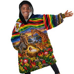 Zimbabwe Christmas Holy Family Kid Wearable Blanket Hoodie African Safari Wildlife Savanna Sunset Baby Jesus