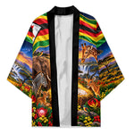 Zimbabwe Christmas Holy Family Kimono African Safari Wildlife Savanna Sunset Baby Jesus