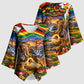 Zimbabwe Christmas Holy Family Kimono Sleeve Blouse African Safari Wildlife Savanna Sunset Baby Jesus