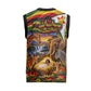 Zimbabwe Christmas Holy Family Christmas Knitted V-Neck Vest African Safari Wildlife Savanna Sunset Baby Jesus