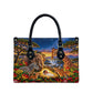 Zimbabwe Christmas Holy Family Leather Bag African Safari Wildlife Savanna Sunset Baby Jesus
