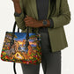 Zimbabwe Christmas Holy Family Leather Bag African Safari Wildlife Savanna Sunset Baby Jesus