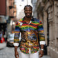 Zimbabwe Christmas Holy Family Long Sleeve Button Shirt African Safari Wildlife Savanna Sunset Baby Jesus