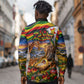 Zimbabwe Christmas Holy Family Long Sleeve Button Shirt African Safari Wildlife Savanna Sunset Baby Jesus