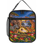 Zimbabwe Christmas Holy Family Lunch Bag African Safari Wildlife Savanna Sunset Baby Jesus