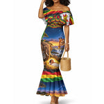 Zimbabwe Christmas Holy Family Mermaid Dress African Safari Wildlife Savanna Sunset Baby Jesus