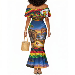 Zimbabwe Christmas Holy Family Mermaid Dress African Safari Wildlife Savanna Sunset Baby Jesus