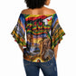 Zimbabwe Christmas Holy Family Off Shoulder Wrap Waist Top African Safari Wildlife Savanna Sunset Baby Jesus