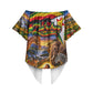 Zimbabwe Christmas Holy Family Off Shoulder Wrap Waist Top African Safari Wildlife Savanna Sunset Baby Jesus