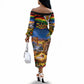 Zimbabwe Christmas Holy Family Off The Shoulder Long Sleeve Dress African Safari Wildlife Savanna Sunset Baby Jesus