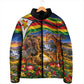 Zimbabwe Christmas Holy Family Padded Jacket African Safari Wildlife Savanna Sunset Baby Jesus