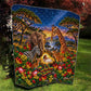 Zimbabwe Christmas Holy Family Quilt African Safari Wildlife Savanna Sunset Baby Jesus