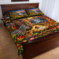 Zimbabwe Christmas Holy Family Quilt Bed Set African Safari Wildlife Savanna Sunset Baby Jesus
