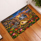 Zimbabwe Christmas Holy Family Rubber Doormat African Safari Wildlife Savanna Sunset Baby Jesus