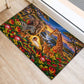 Zimbabwe Christmas Holy Family Rubber Doormat African Safari Wildlife Savanna Sunset Baby Jesus