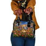 Zimbabwe Christmas Holy Family Shoulder Handbag African Safari Wildlife Savanna Sunset Baby Jesus