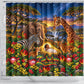 Zimbabwe Christmas Holy Family Shower Curtain African Safari Wildlife Savanna Sunset Baby Jesus