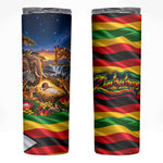 Zimbabwe Christmas Holy Family Skinny Tumbler African Safari Wildlife Savanna Sunset Baby Jesus