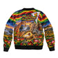Zimbabwe Christmas Holy Family Sleeve Zip Bomber Jacket African Safari Wildlife Savanna Sunset Baby Jesus