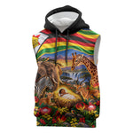Zimbabwe Christmas Holy Family Sleeveless Hoodie African Safari Wildlife Savanna Sunset Baby Jesus