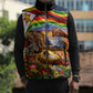 Zimbabwe Christmas Holy Family Sleeveless Puffer Jacket African Safari Wildlife Savanna Sunset Baby Jesus