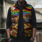 Zimbabwe Christmas Holy Family Sleeveless Puffer Jacket African Safari Wildlife Savanna Sunset Baby Jesus