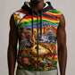 Zimbabwe Christmas Holy Family Sleeveless Zip Hoodie African Safari Wildlife Savanna Sunset Baby Jesus