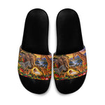 Zimbabwe Christmas Holy Family Slide Sandals African Safari Wildlife Savanna Sunset Baby Jesus