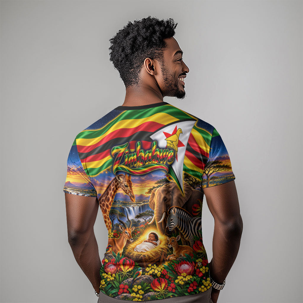 Zimbabwe Christmas Holy Family T shirt African Safari Wildlife Savanna Sunset Baby Jesus
