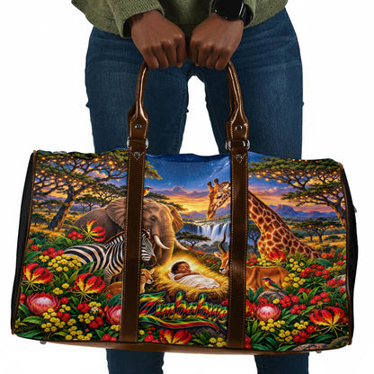 Zimbabwe Christmas Holy Family Travel Bag African Safari Wildlife Savanna Sunset Baby Jesus