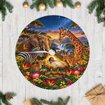Zimbabwe Christmas Holy Family Tree Skirt African Safari Wildlife Savanna Sunset Baby Jesus