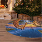 Zimbabwe Christmas Holy Family Tree Skirt African Safari Wildlife Savanna Sunset Baby Jesus