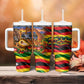 Zimbabwe Christmas Holy Family Tumbler With Handle African Safari Wildlife Savanna Sunset Baby Jesus