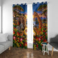 Zimbabwe Christmas Holy Family Window Curtain African Safari Wildlife Savanna Sunset Baby Jesus