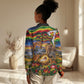 Zimbabwe Christmas Holy Family Women Casual Shirt African Safari Wildlife Savanna Sunset Baby Jesus