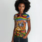 Zimbabwe Christmas Holy Family Women Polo Shirt African Safari Wildlife Savanna Sunset Baby Jesus