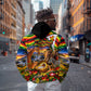 Zimbabwe Christmas Holy Family Zip Hoodie African Safari Wildlife Savanna Sunset Baby Jesus