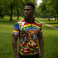 Zimbabwe Christmas Holy Family Zipper Polo Shirt African Safari Wildlife Savanna Sunset Baby Jesus