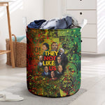 Black History Portrait Collage Laundry Basket Africa Empowering They Not Like Us Quote in Grunge Paint - African Pride