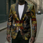 Black History Portrait Collage Blazer Africa Empowering They Not Like Us Quote in Grunge Paint - African Pride