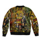 Black History Portrait Collage Bomber Jacket Africa Empowering They Not Like Us Quote in Grunge Paint - African Pride