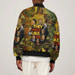 Black History Portrait Collage Bomber Jacket Africa Empowering They Not Like Us Quote in Grunge Paint - African Pride